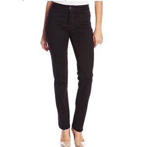 New NYDJ Janice Jegging Corduroy Pants Black Slim Straight Leg Not Your Daughter